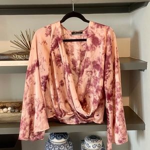 Blush Pink Tie Dye Long Sleeve